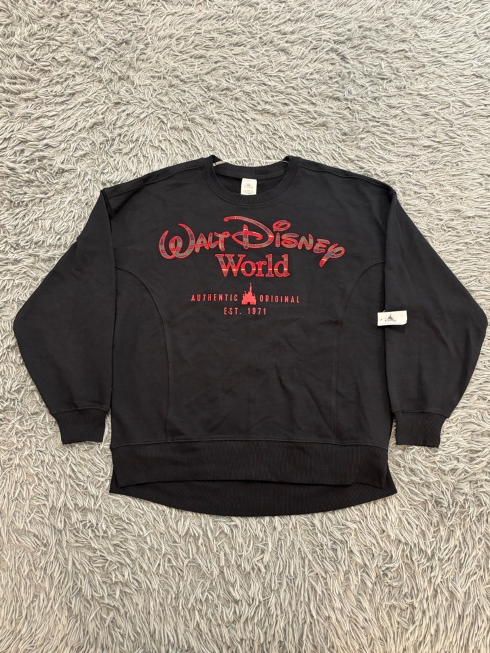 2025 Walt Disney World Men’s Christmas Holiday Black Pullover Sweatshirt Plaid S